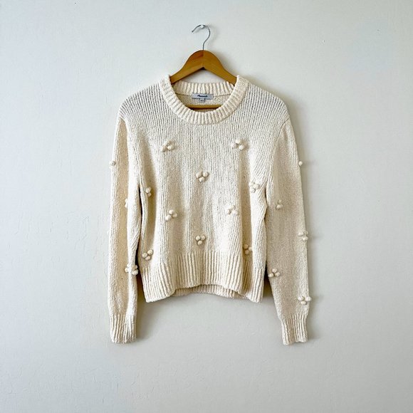Madewell Dotted Bobble Pullover Sweater in Antique Cream, S - Picture 6 of 10